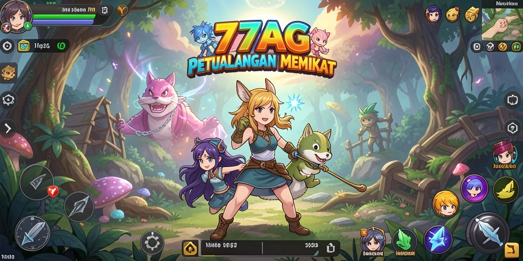 Screenshot menunjukkan karakter anime beraksi dalam pertarungan yang seru.