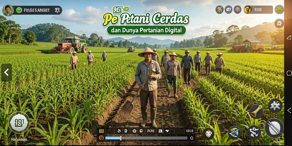 Screenshot gameplay 9ET yang menampilkan aktivitas bertani seru.