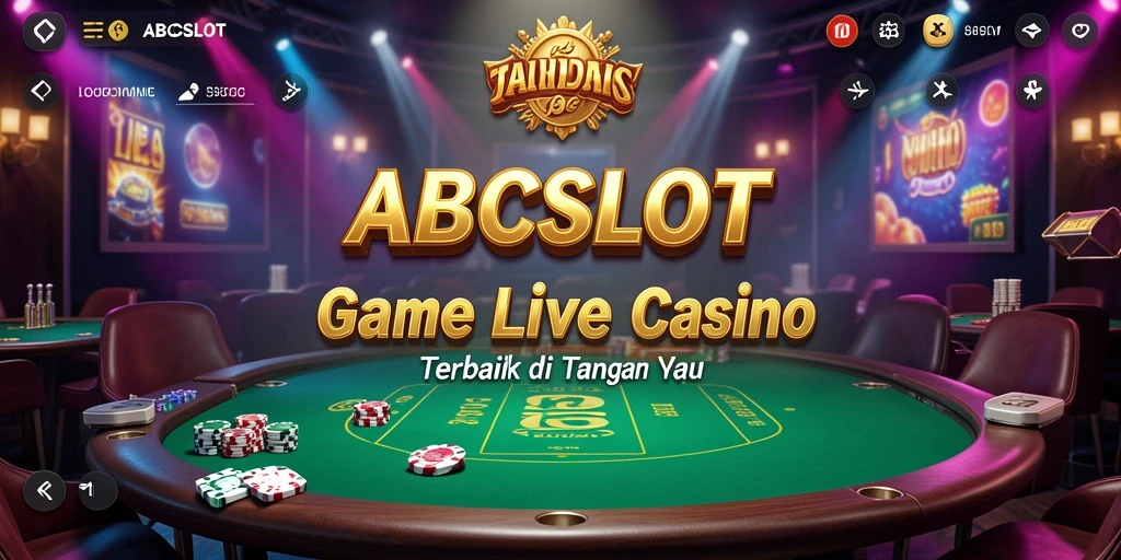 Screenshot gameplay <strong>ABCSLOT</strong> menampilkan dealer profesional dan interaksi pemain.