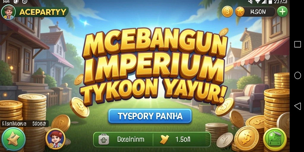 Screenshot yang menampilkan gameplay ACEPARTY dengan grafis Tycoon yang menarik.
