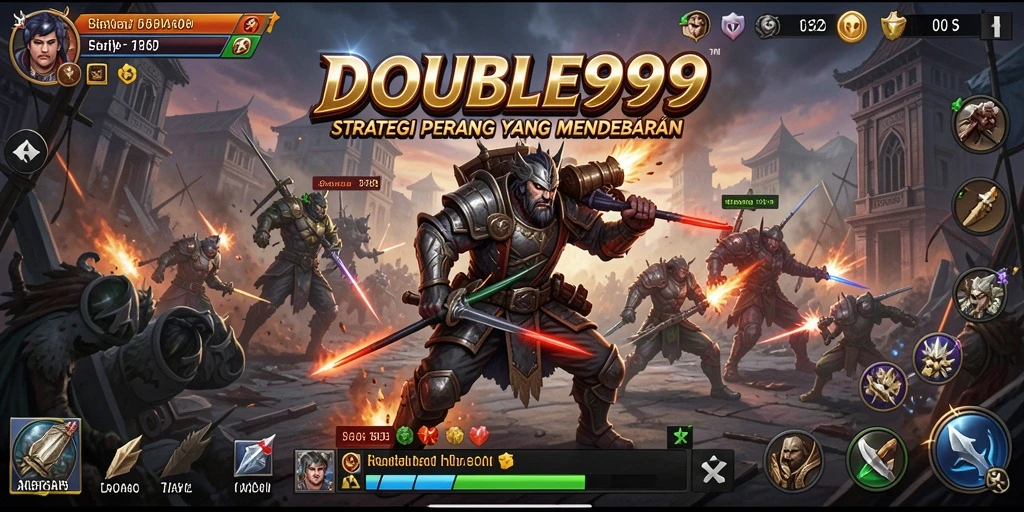 Tampilan gameplay mendebarkan dari DOUBLE999 yang penuh strategi.