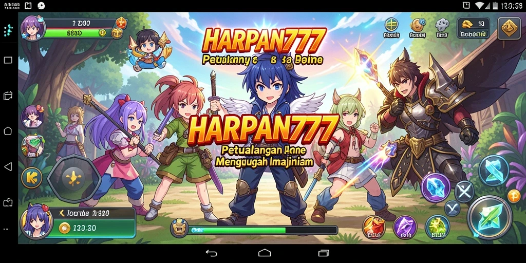 Tampilan gameplay menakjubkan dari HARAPAN777 dengan karakter anime.
