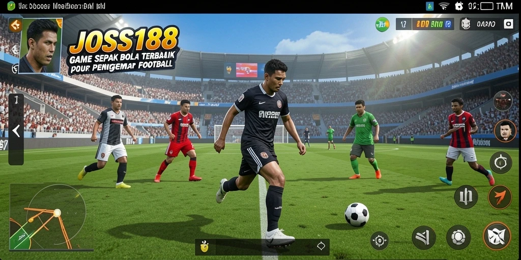 Tampilan gameplay JOSS188 dengan aksi sepak bola yang mendebarkan.
