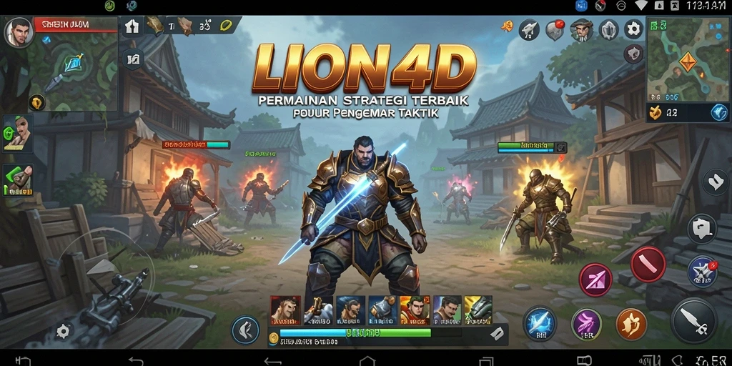 Screenshot gameplay menunjukkan pertempuran strategi yang intens.