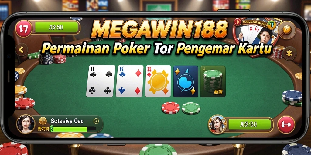 Tampilan gameplay seru saat bermain Poker di MEGAWIN188.