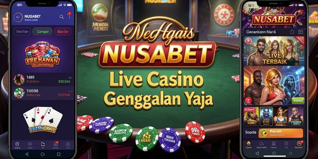 Screenshot gameplay NUSABET yang menunjukkan dealer langsung dalam aksi.