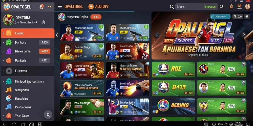 Tampilan antarmuka OPALTOGEL dengan fitur taruhan olahraga yang menarik.