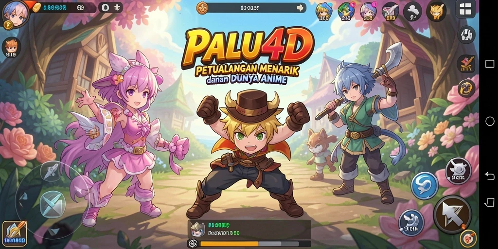 Tangkapan layar PALU4D menampilkan aksi seru dalam pertarungan karakter anime.