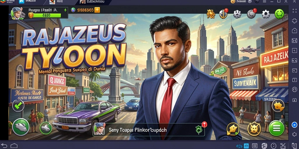 Tampilan utama gameplay RAJAZEUS yang menarik dan strategis.